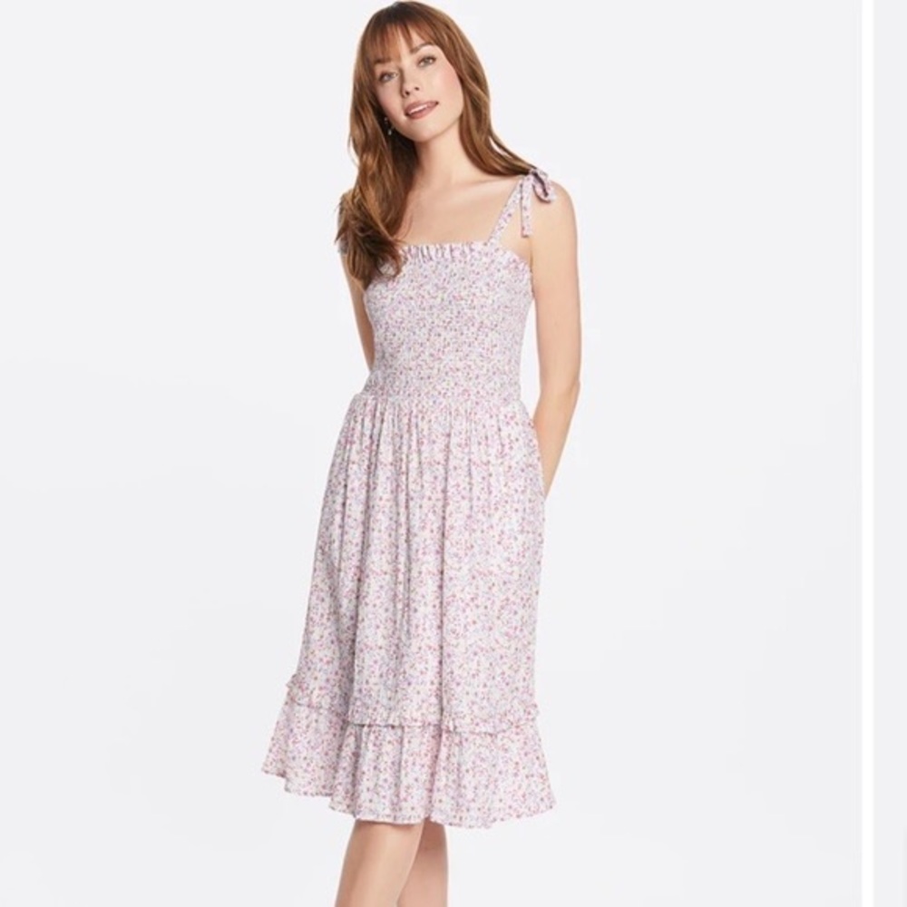Draper James Pink Floral Midi Dress Size Large